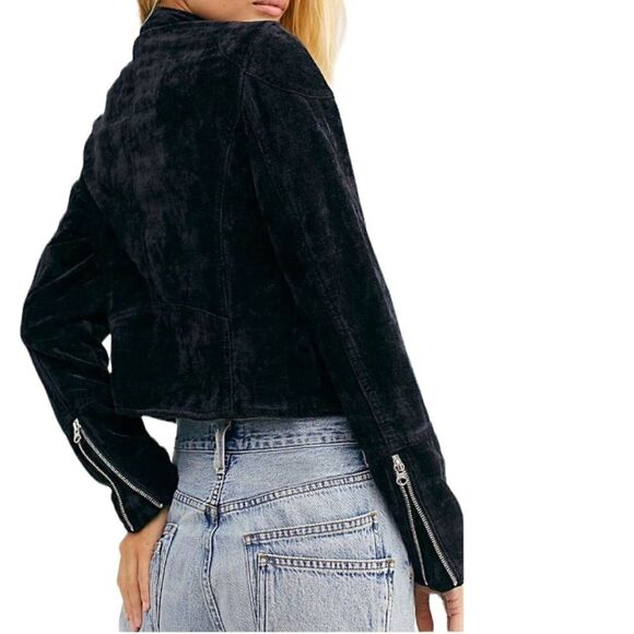 Free People Dusk Till Dawn Black Velvet Jacket - Picture 12 of 12